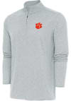 Main image for Antigua Clemson Tigers Mens Grey Hunk Long Sleeve 1/4 Zip Pullover