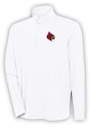 Main image for Antigua Louisville Cardinals Mens White Hunk Long Sleeve 1/4 Zip Pullover