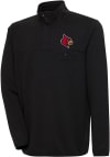 Main image for Antigua Louisville Cardinals Mens Black Steamer Long Sleeve 1/4 Zip Pullover