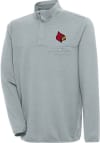 Main image for Antigua Louisville Cardinals Mens Grey Steamer Long Sleeve 1/4 Zip Pullover