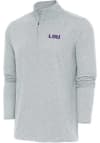 Main image for Antigua LSU Tigers Mens Grey Hunk Long Sleeve 1/4 Zip Pullover