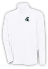 Main image for Antigua Michigan State Spartans Mens White Hunk Long Sleeve 1/4 Zip Pullover