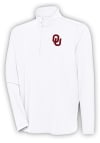 Main image for Antigua Oklahoma Sooners Mens White Hunk Long Sleeve 1/4 Zip Pullover
