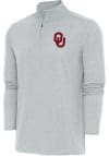 Main image for Antigua Oklahoma Sooners Mens Grey Hunk Long Sleeve 1/4 Zip Pullover