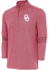 Main image for Antigua Oklahoma Sooners Mens Red Hunk Long Sleeve 1/4 Zip Pullover