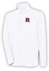Main image for Antigua Rutgers Scarlet Knights Mens White Hunk Long Sleeve 1/4 Zip Pullover