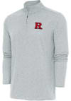 Main image for Antigua Rutgers Scarlet Knights Mens Grey Hunk Long Sleeve 1/4 Zip Pullover