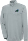 Main image for Antigua Tulane Green Wave Mens Grey Steamer Long Sleeve 1/4 Zip Pullover
