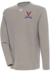 Main image for Antigua Virginia Cavaliers Mens Oatmeal Flier Bunker Long Sleeve Crew Sweatshirt