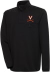 Main image for Antigua Virginia Cavaliers Mens Black Steamer Long Sleeve 1/4 Zip Pullover
