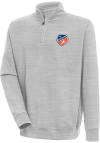 Main image for Antigua FC Cincinnati Mens Grey Victory Long Sleeve Qtr Zip Pullover