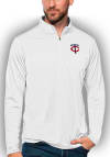 Main image for Antigua Minnesota Twins Mens White Tribute Long Sleeve 1/4 Zip Pullover