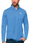 Main image for Antigua Tampa Bay Rays Mens Blue Tribute Long Sleeve 1/4 Zip Pullover