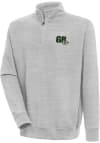 Main image for Antigua Green Bay Packers Mens Grey Chainstitch Victory Long Sleeve Qtr Zip Pullover