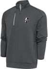 Main image for Antigua Vegas Golden Knights Mens Grey Metallic Logo Generation Long Sleeve 1/4 Zip Pullover