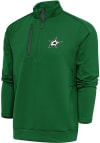 Main image for Antigua Dallas Stars Mens Green Metallic Logo Generation Long Sleeve 1/4 Zip Pullover