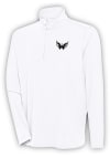 Main image for Antigua Washington Capitals Mens White Metallic Logo Hunk Long Sleeve 1/4 Zip Pullover