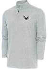 Main image for Antigua Washington Capitals Mens Grey Metallic Logo Hunk Long Sleeve 1/4 Zip Pullover