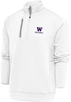 Main image for Mens Washington Huskies White Antigua Football Generation Qtr Zip Pullover