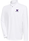 Main image for Mens Washington Huskies White Antigua Football Tribute Qtr Zip Pullover