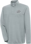 Main image for Antigua Dallas Stars Mens Grey Metallic Logo Steamer Long Sleeve 1/4 Zip Pullover