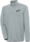 Main image for Antigua Detroit Red Wings Mens Grey Metallic Logo Steamer Long Sleeve 1/4 Zip Pullover