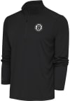Main image for Antigua Boston Bruins Mens Grey Metallic Logo Tribute Long Sleeve 1/4 Zip Pullover