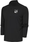 Main image for Antigua New York Rangers Mens Grey Metallic Logo Tribute Long Sleeve 1/4 Zip Pullover