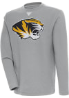 Main image for Antigua Missouri Tigers Mens Grey Flier Bunker Long Sleeve Crew Sweatshirt