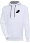 Main image for Antigua New Jersey Devils Mens White Metallic Logo Victory Long Sleeve Hoodie