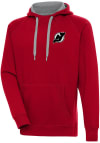 Main image for Antigua New Jersey Devils Mens Red Metallic Logo Victory Long Sleeve Hoodie