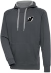 Main image for Antigua New Jersey Devils Mens Charcoal Metallic Logo Victory Long Sleeve Hoodie
