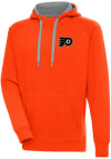 Main image for Antigua Philadelphia Flyers Mens Orange Metallic Logo Victory Long Sleeve Hoodie