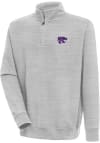 Main image for Mens K-State Wildcats Grey Antigua Victory Qtr Zip Pullover