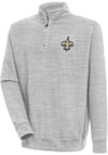 Main image for Antigua New Orleans Saints Mens Grey Victory Long Sleeve Qtr Zip Pullover