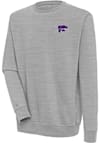 Main image for Mens K-State Wildcats Grey Antigua Victory Power Cat Crew Sweatshirt