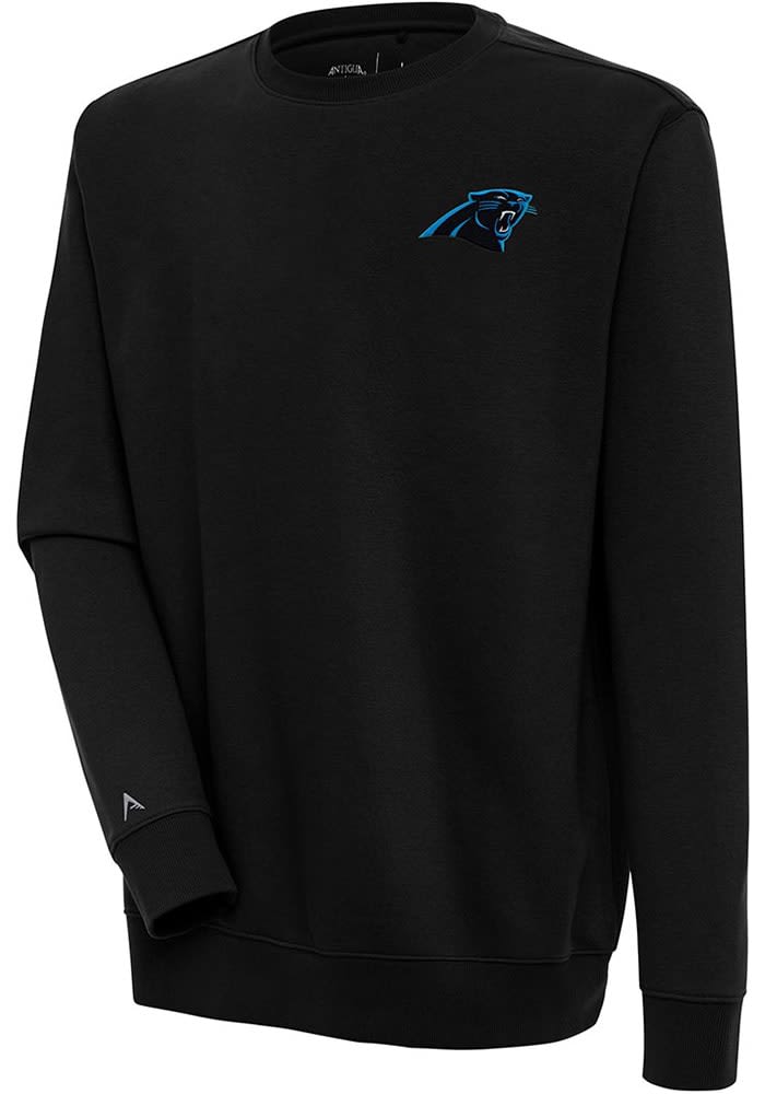 Antigua Carolina Panthers Mens Victory Crew Sweatshirt BLACK