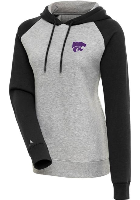 Womens K-State Wildcats Grey Antigua Victory Hooded Sweatshirt