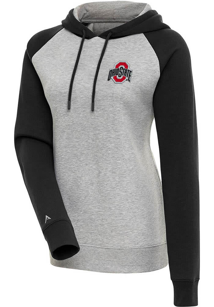 Antigua Ohio State Buckeyes Womens Victory Raglan Hoodie - GREY