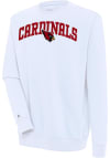Main image for Antigua Arizona Cardinals Mens White Chenille Logo Victory Long Sleeve Crew Sweatshirt