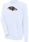 Main image for Antigua Baltimore Ravens Mens White Chenille Logo Victory Long Sleeve Crew Sweatshirt