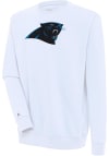 Main image for Antigua Carolina Panthers Mens White Chenille Logo Victory Long Sleeve Crew Sweatshirt