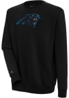 Main image for Antigua Carolina Panthers Mens Black Chenille Logo Victory Long Sleeve Crew Sweatshirt