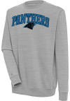 Main image for Antigua Carolina Panthers Mens Grey Chenille Logo Victory Long Sleeve Crew Sweatshirt