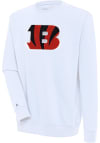 Main image for Antigua Cincinnati Bengals Mens White Chenille Logo Victory Long Sleeve Crew Sweatshirt