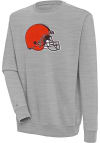 Main image for Antigua Cleveland Browns Mens Grey Chenille Logo Victory Long Sleeve Crew Sweatshirt