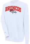 Main image for Antigua Denver Broncos Mens White Chenille Logo Victory Long Sleeve Crew Sweatshirt