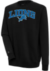 Main image for Antigua Detroit Lions Mens Black Chenille Logo Victory Long Sleeve Crew Sweatshirt