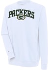 Main image for Antigua Green Bay Packers Mens White Chenille Logo Victory Long Sleeve Crew Sweatshirt