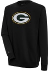 Main image for Antigua Green Bay Packers Mens Black Chenille Logo Victory Long Sleeve Crew Sweatshirt
